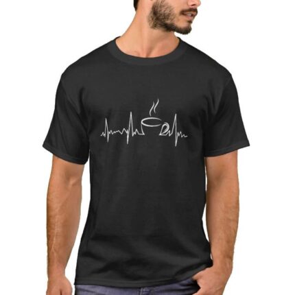 Heartbeat-Tea-T-shirt-Life-line-Black